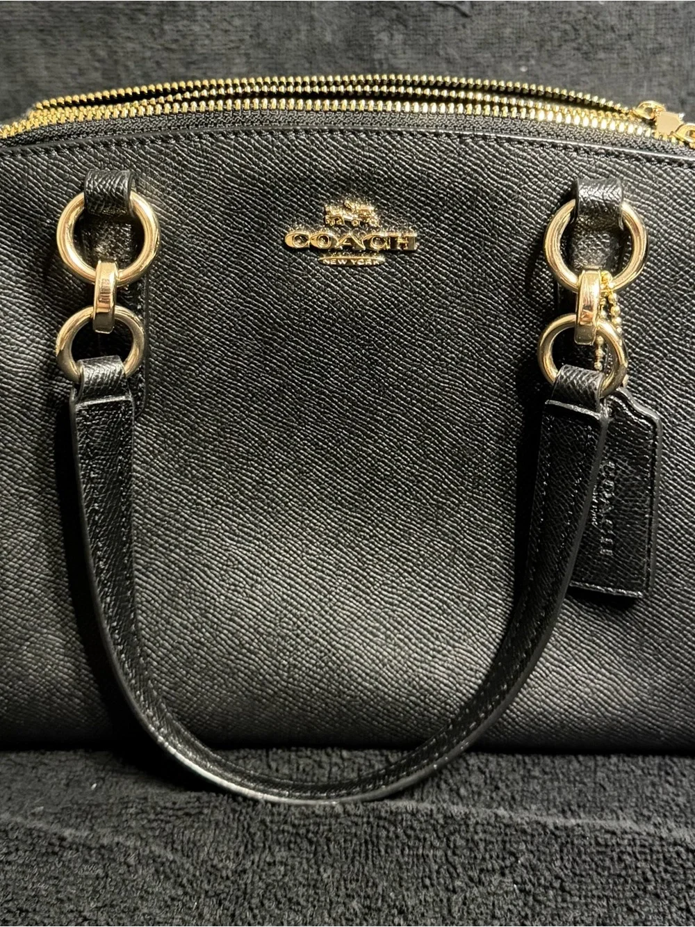 Coach Black Christie Carryall Tote in Pebble Leather